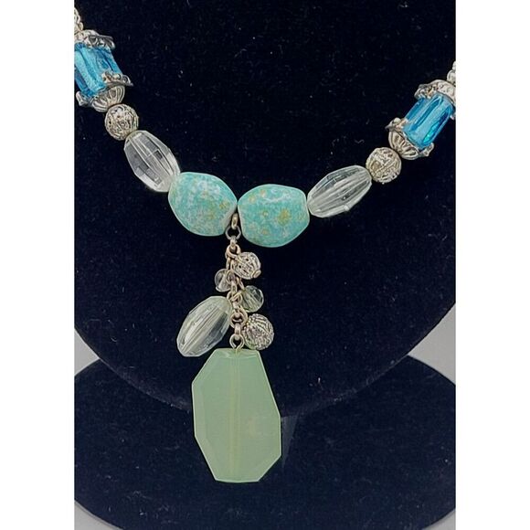 Avon RR Y Drop Chunky Bohemian Southwestern Style Necklace 17in - Picture 4 of 4